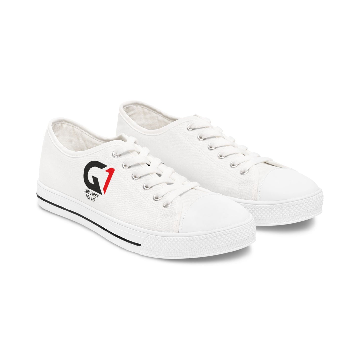 Stylish Women's Low Top Sneakers - God First Inspired Casual Shoes, Trendy Everyday Footwear, Perfect for Daily Wear, Gifts, and Events