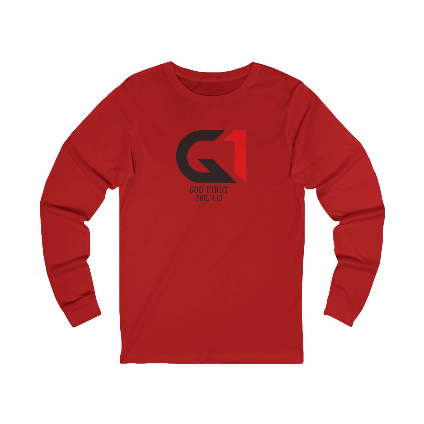 God First Long Sleeve Tee — G1 Logo (Philippians 4:13)