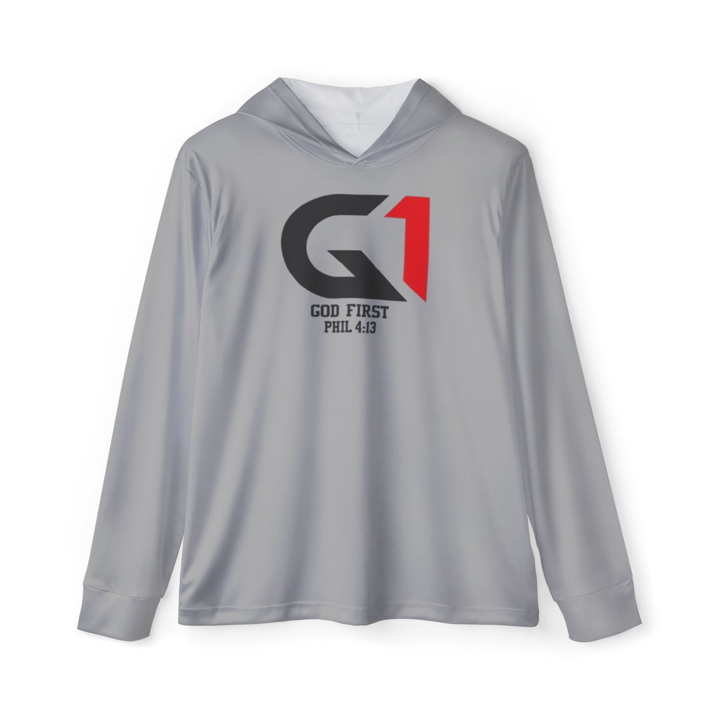 Men's Motivational Sports Hoodie - God First Phil 4:13, Activewear, Fitness Wear, Sports Apparel, Gym Hoodie, Inspirational Clothing