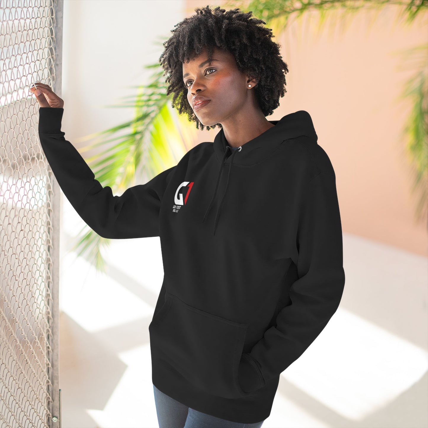Inspirational Three-Panel Fleece Hoodie, Motivational Sweatshirt, Faith-Based Apparel, Casual Christian Wear, Gift for Him/Her