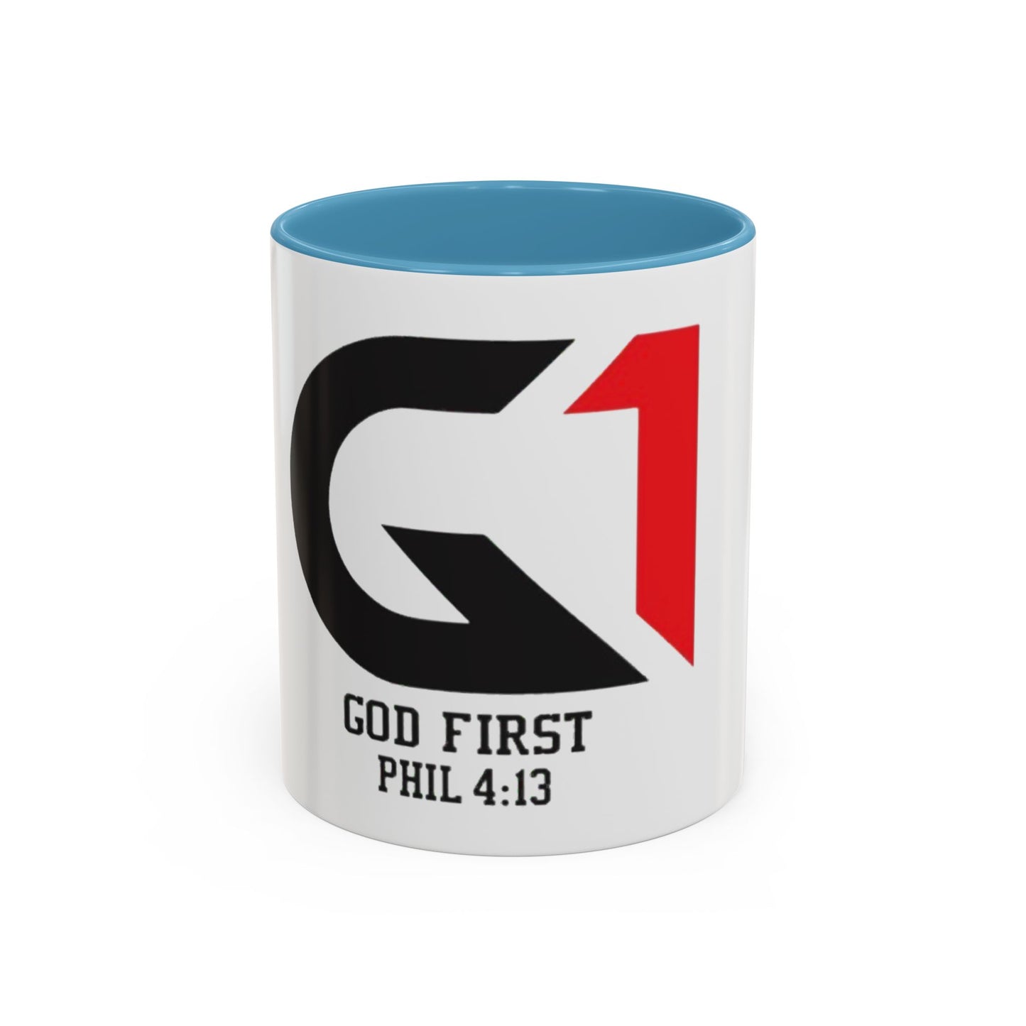 Inspiring Accent Coffee Mug - "God First" Design - 11oz & 15oz