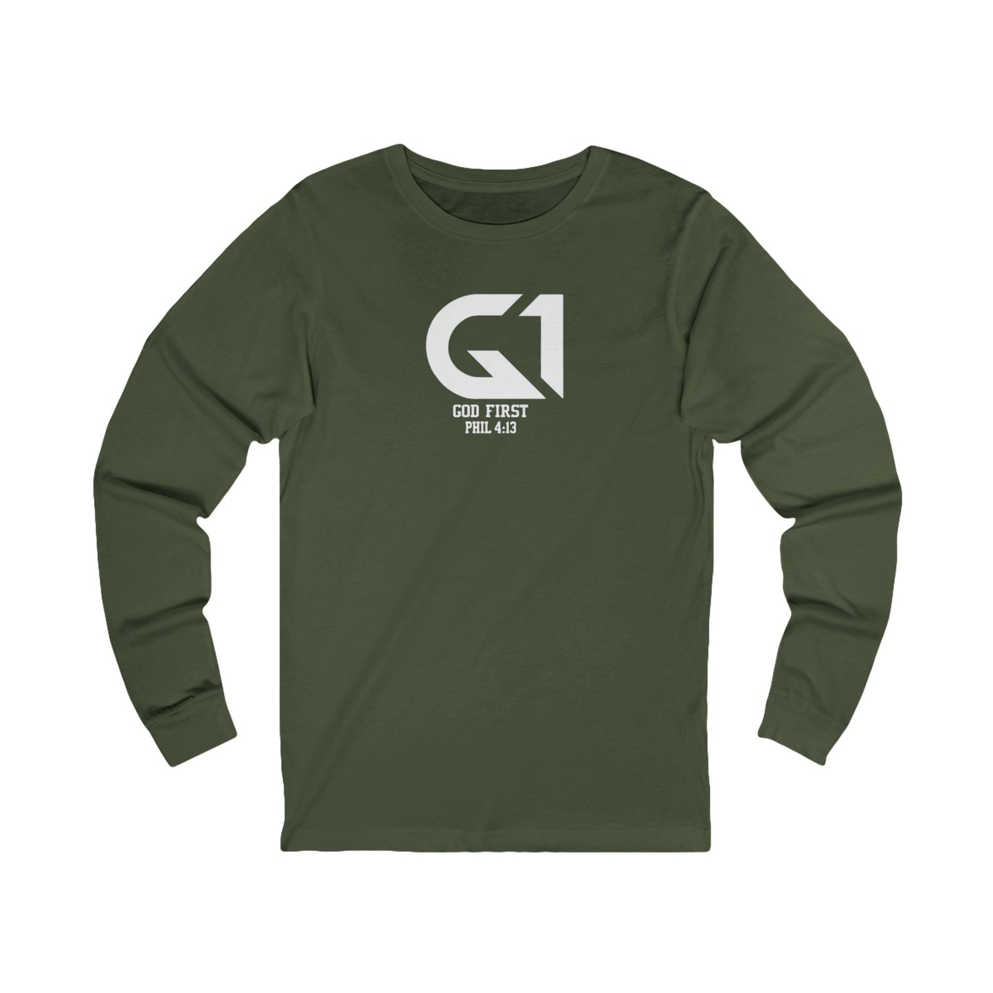God First Long Sleeve Tee — G1 Logo (Philippians 4:13)