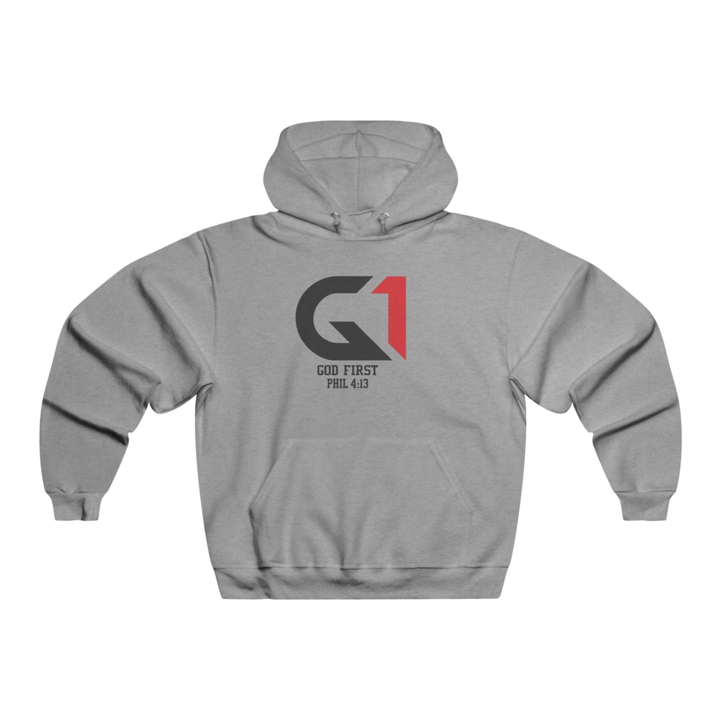 Faith-Inspired Mens Hooded Sweatshirt, Cozy Hoodie for Christians, Inspirational Gift, God First Hoodie, Versatile Casual