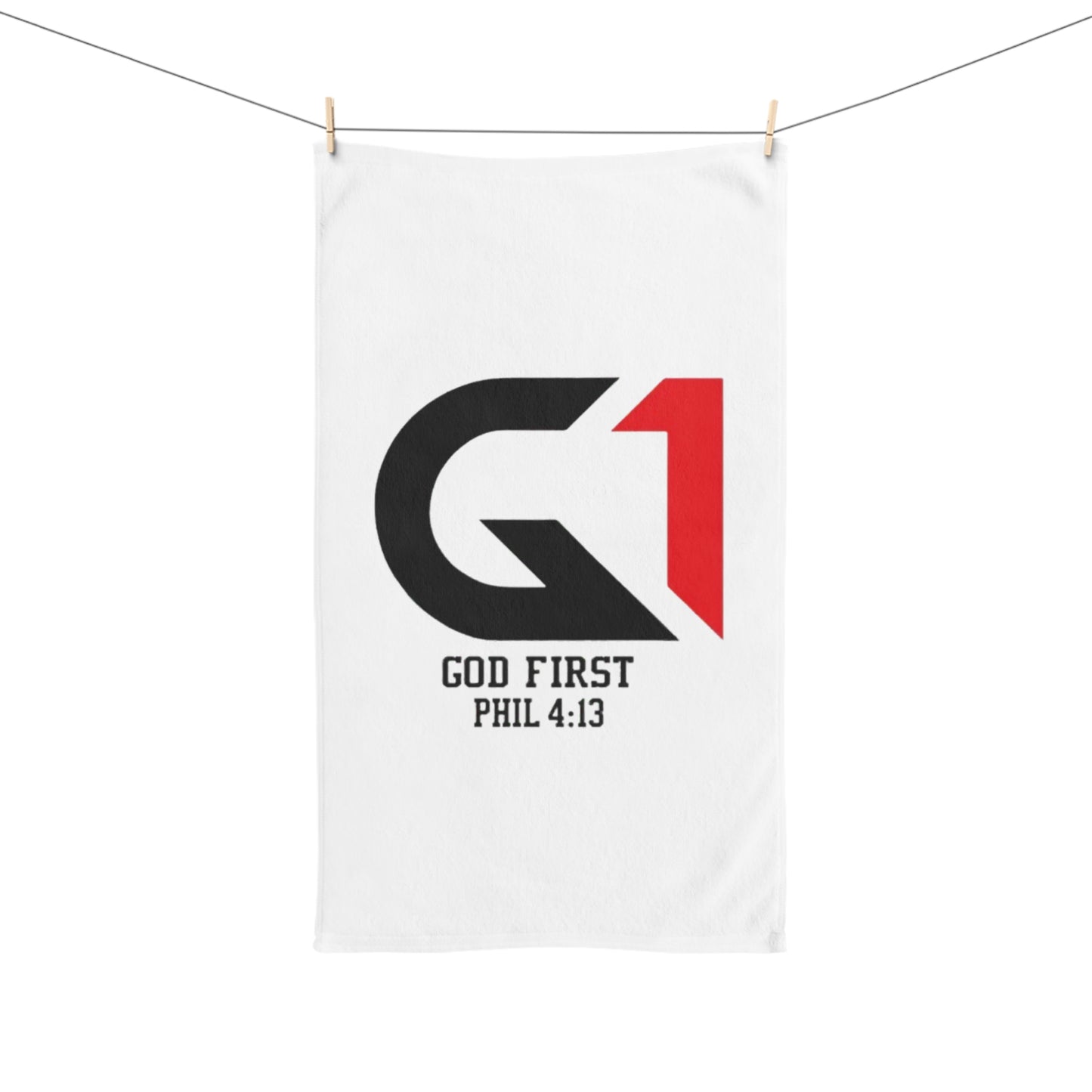 Inspirational God First Hand Towel - Motivational Décor for Faith-Based Living