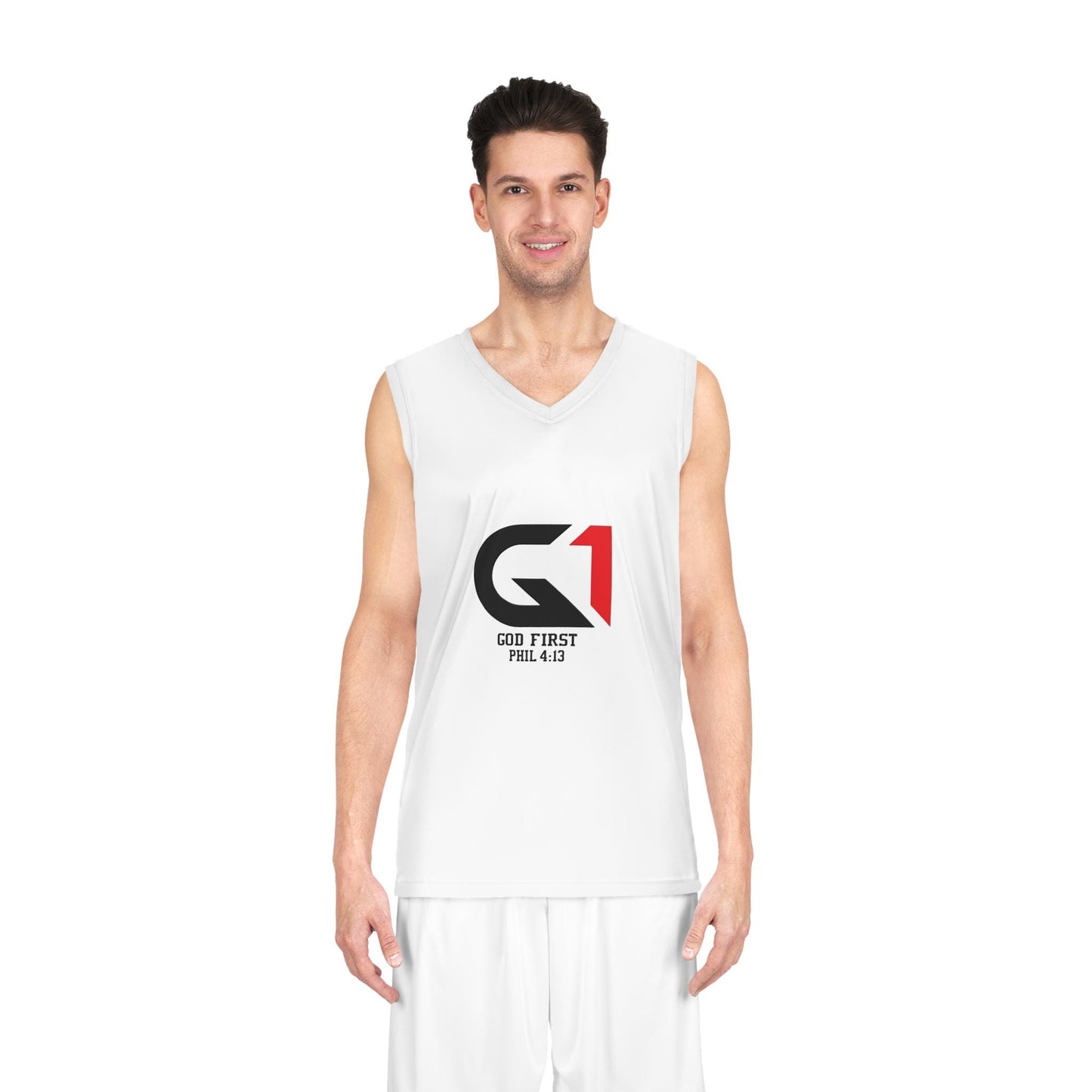 Inspirational Basketball Jersey - 'God First Phil 4:13' Sportswear
