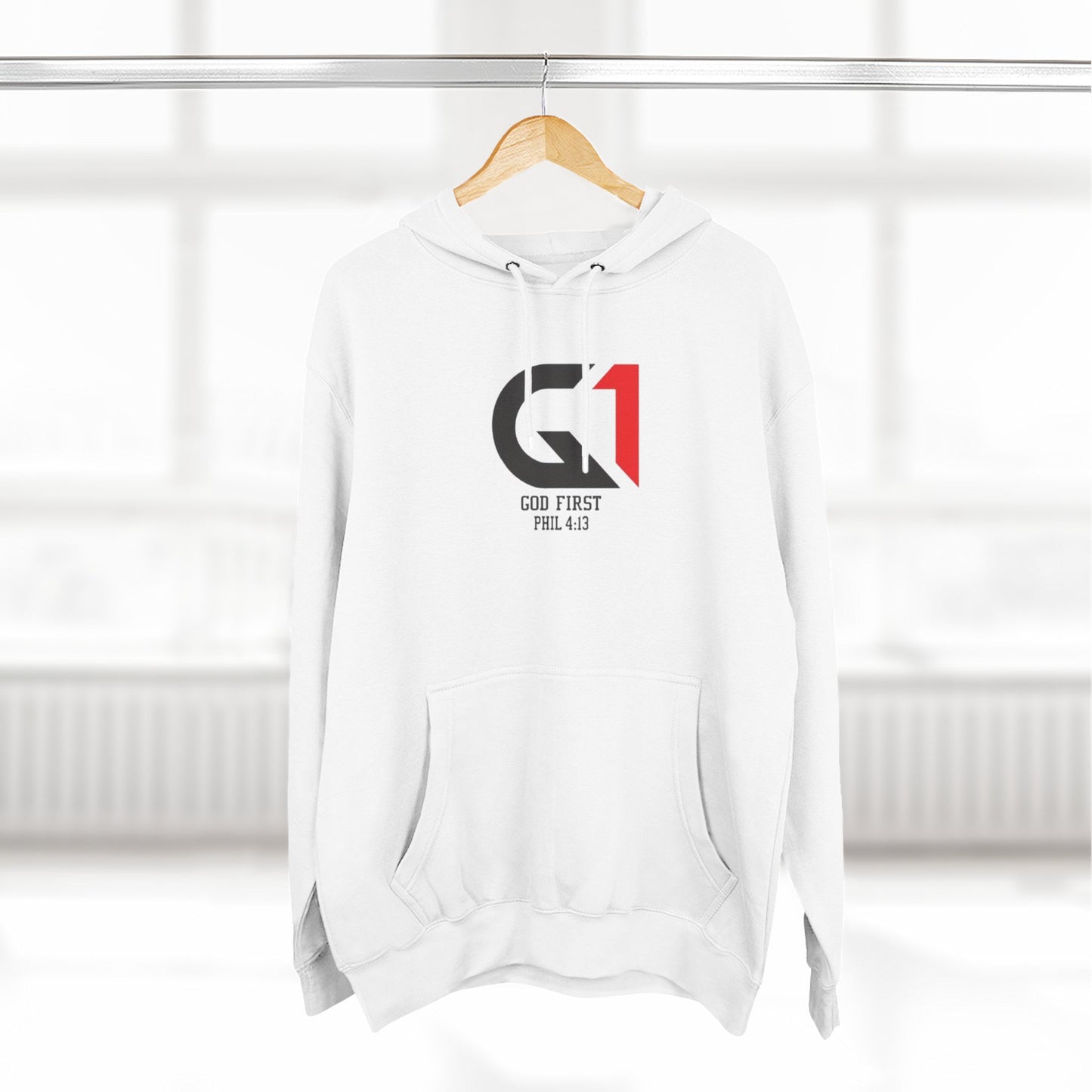 God First Three-Panel Fleece Hoodie - Casual Wear, Inspirational Sweatshirt, Soft Pullover, Faith-Based Apparel, Religious