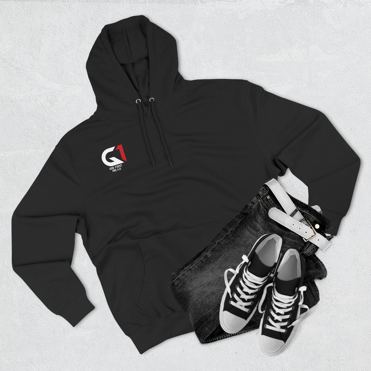 Inspirational Three-Panel Fleece Hoodie, Motivational Sweatshirt, Faith-Based Apparel, Casual Christian Wear, Gift for Him/Her