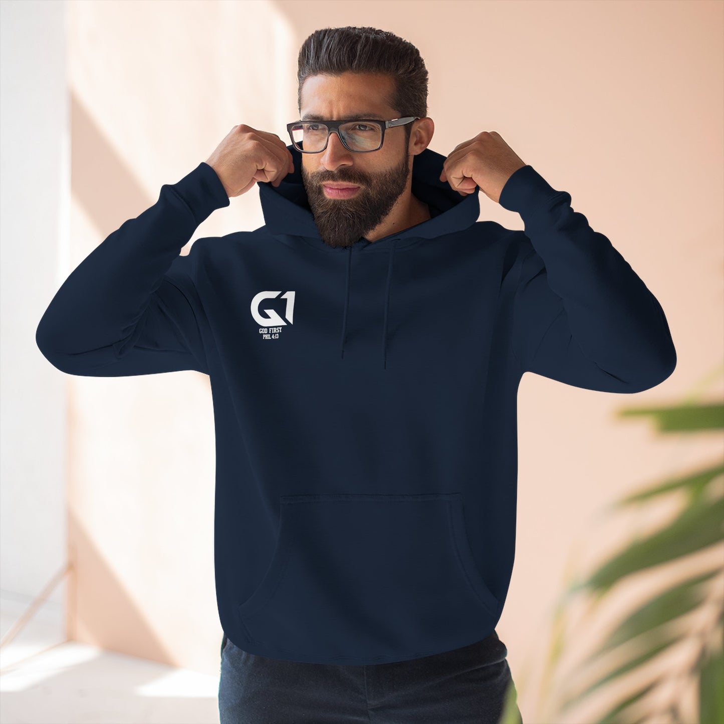 Inspirational Three-Panel Fleece Hoodie, Motivational Sweatshirt, Faith-Based Apparel, Casual Christian Wear, Gift for Him/Her
