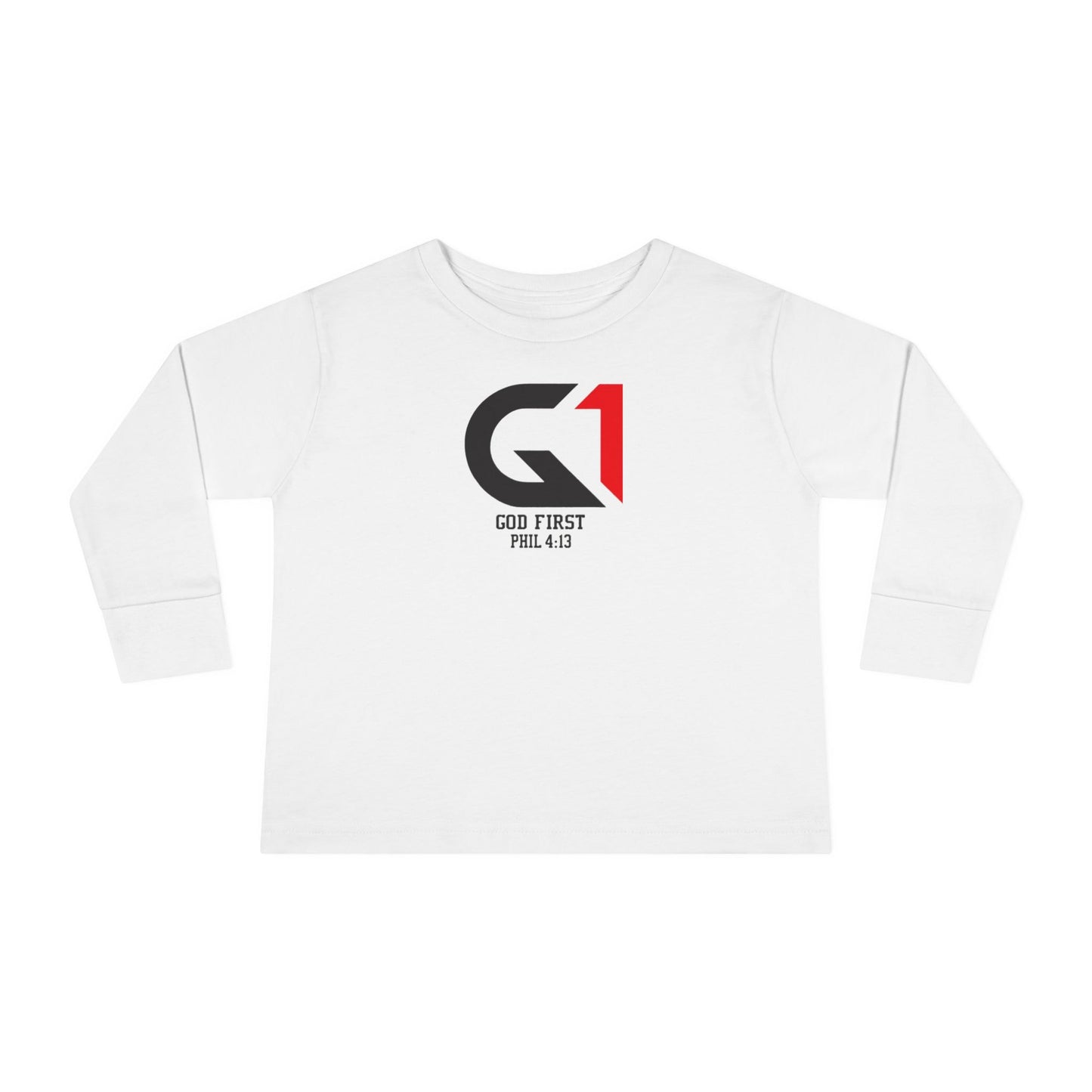 Christian Toddler Long Sleeve Tee, God First Shirt, Kids Faith Apparel, Baby Gift, Inspirational Toddler Outfit