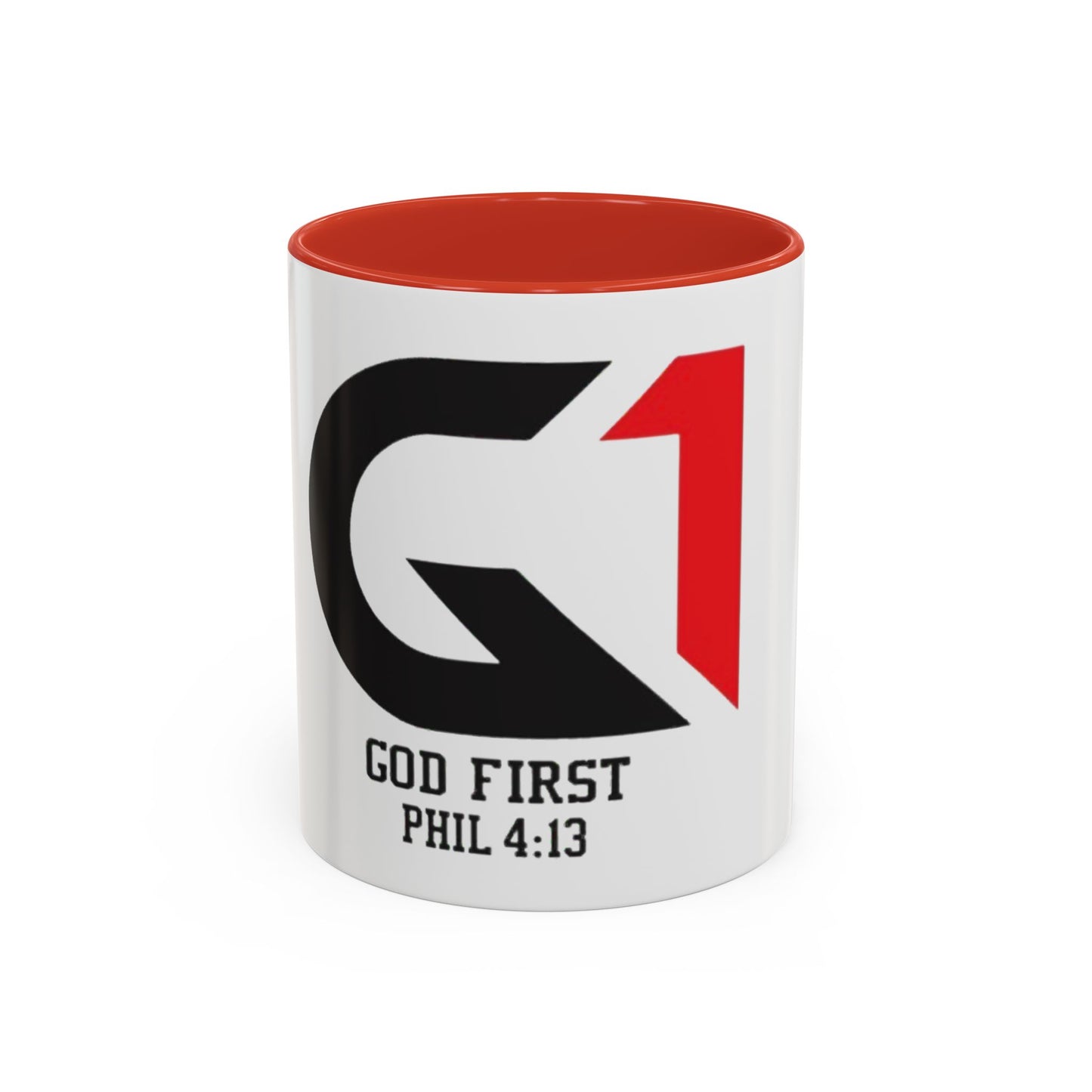 Inspiring Accent Coffee Mug - "God First" Design - 11oz & 15oz