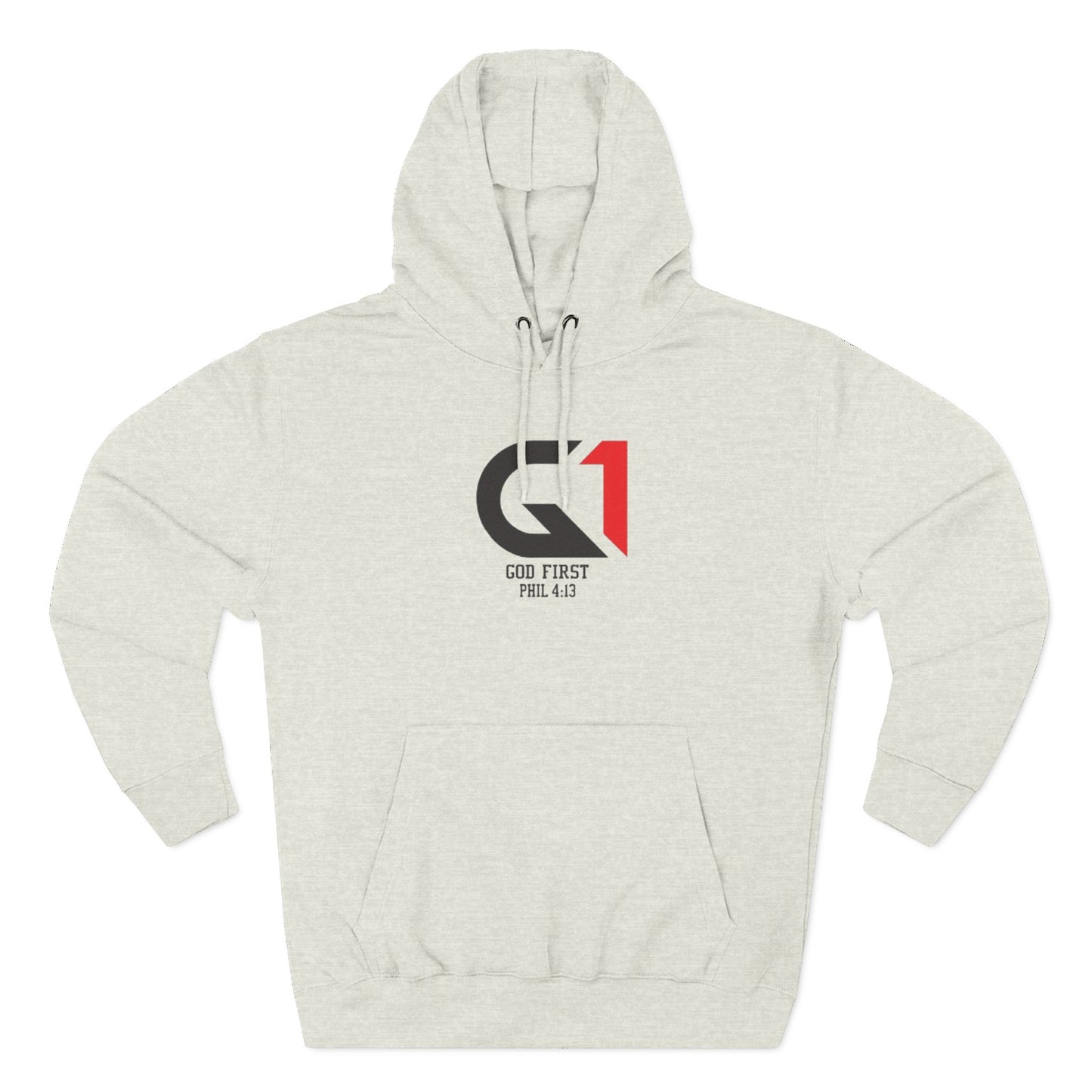 God First Three-Panel Fleece Hoodie - Casual Wear, Inspirational Sweatshirt, Soft Pullover, Faith-Based Apparel, Religious