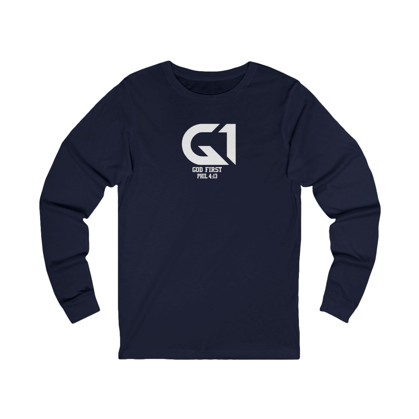 God First Long Sleeve Tee — G1 Logo (Philippians 4:13)