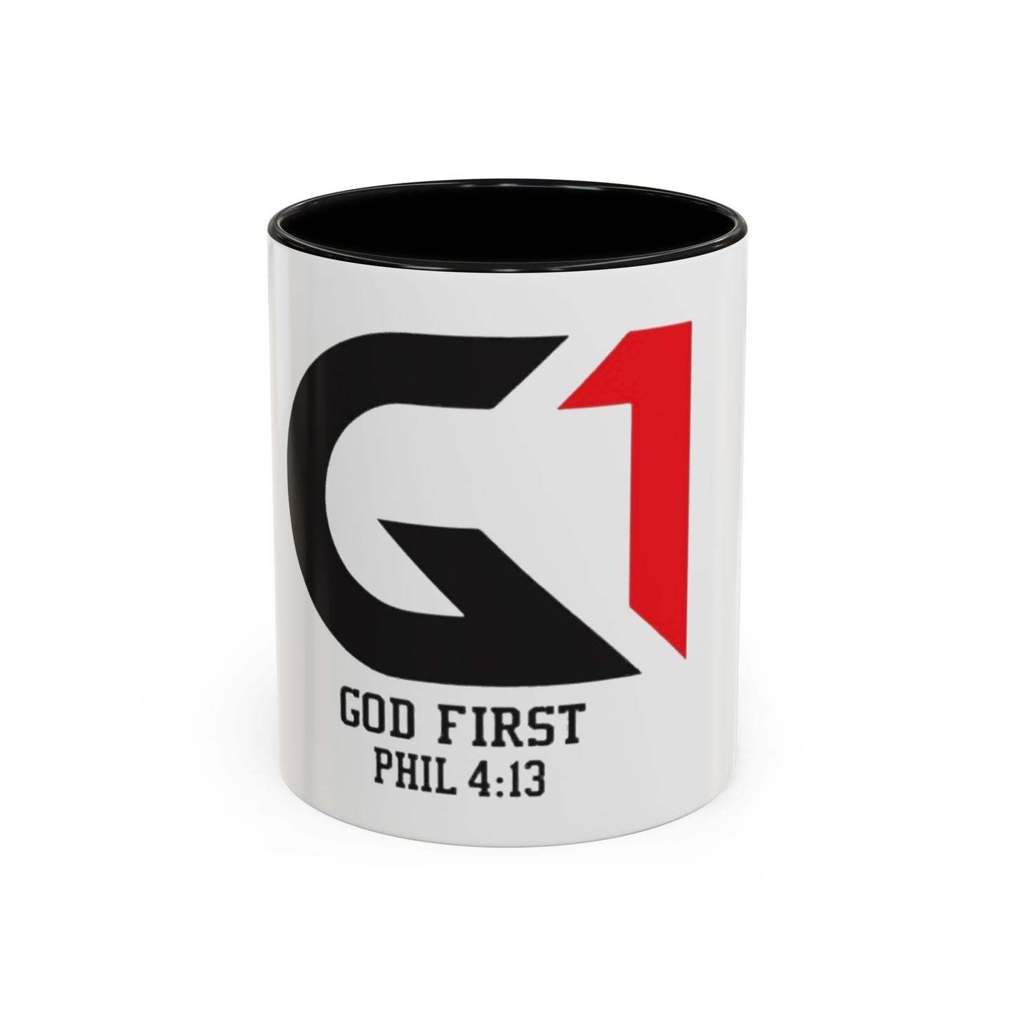 Inspiring Accent Coffee Mug - "God First" Design - 11oz & 15oz