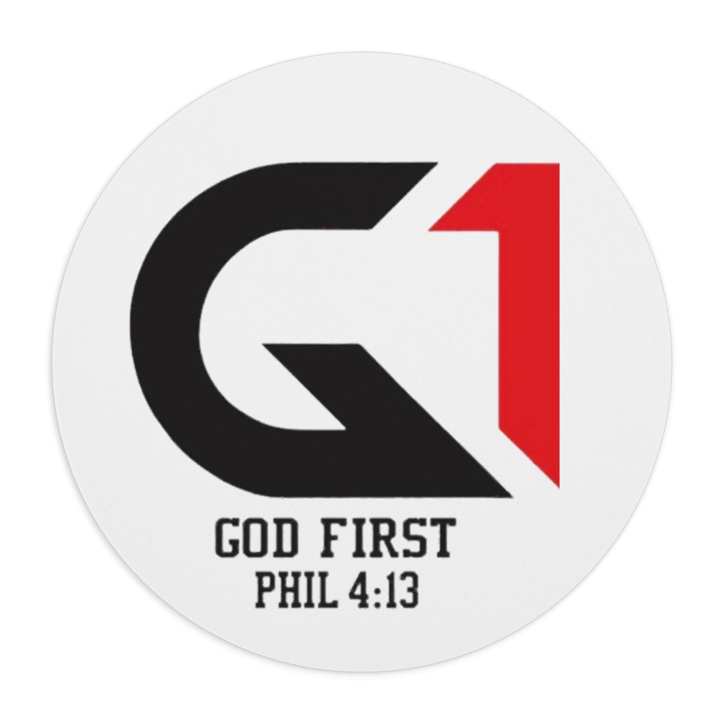 Christian Mouse Pad - God First, Inspirational Desk Decor, Office Gift, Faith-Based Home Office Accessory, Phil 4:13
