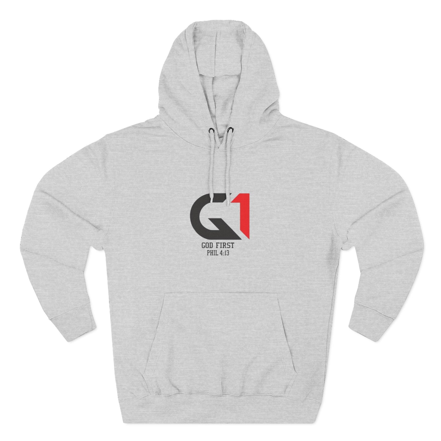 God First Three-Panel Fleece Hoodie - Casual Wear, Inspirational Sweatshirt, Soft Pullover, Faith-Based Apparel, Religious