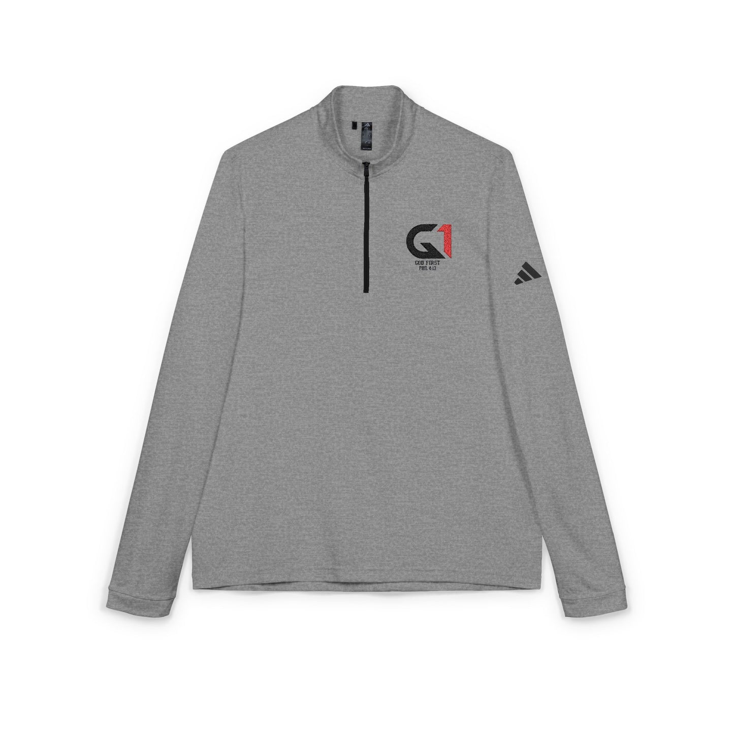 adidas® Embroidered Quarter-Zip Pullover for Active Lifestyle