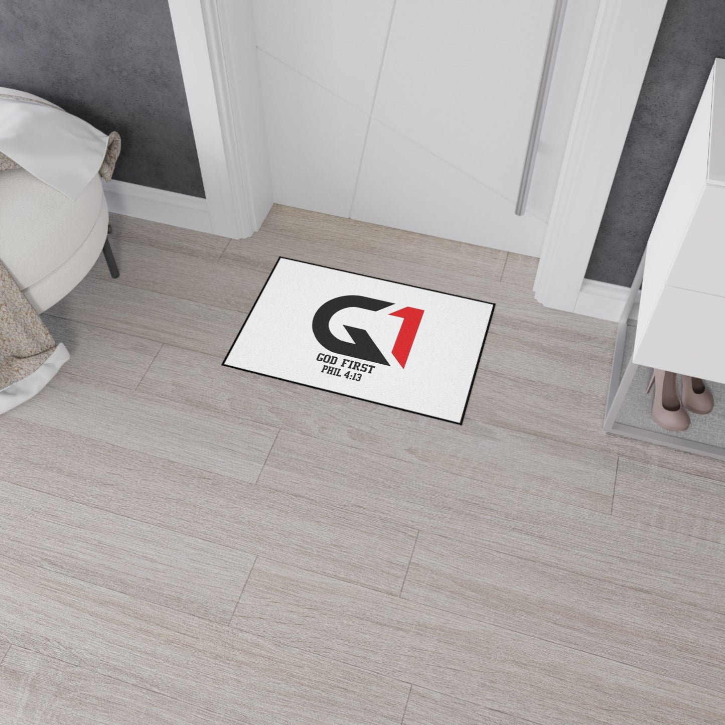 Inspirational Heavy Duty Floor Mat - Non-Slip Rug for Entryway, Gym, or Home Decor - 'God First' Design - Motivational Gift, Christian [...]