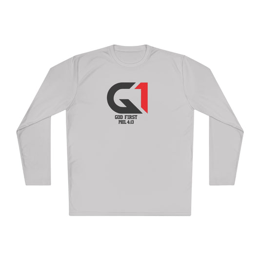 Faith-Inspired Unisex Long Sleeve Tee, Motivational Top for Everyday Wear, Perfect for Casual Outings, Inspirational Gift, God First Apparel