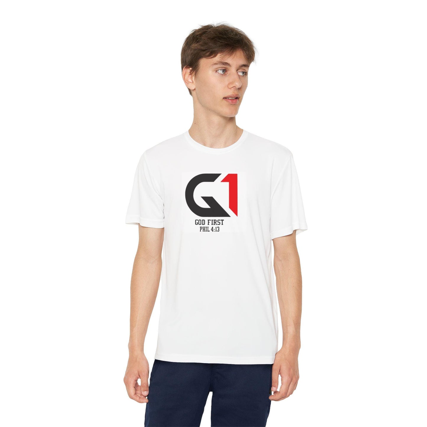 Youth Motivational Tee - "God First" Design - Philippians 4:13